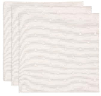 Jollein Musselin Tuch Baby - Miffy Stripe, Biscuit - 3er Pack - 70x70cm - 100% Baumwolle - Oeko-Tex Zertifiziert - Spucktuch - Hellbraun mit Streifen