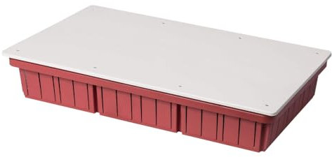 Scatola di derivazione da incasso con coperchio bianco, 520x295x90mm, per muratura, in tecnopolimero, arancione, serie 350 - Elettrocanali EC350C11