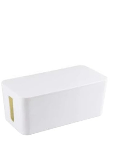 WJIAYAO Kabelbox Kabelaufbewahrungsbox Desktop-Steckdosenleisten-Aufbewahrungsbox Staubdichte Steckdosen-Aufbewahrungsbox Home Wire Case Kabelmanagement Kabel-Organizer(White-m)