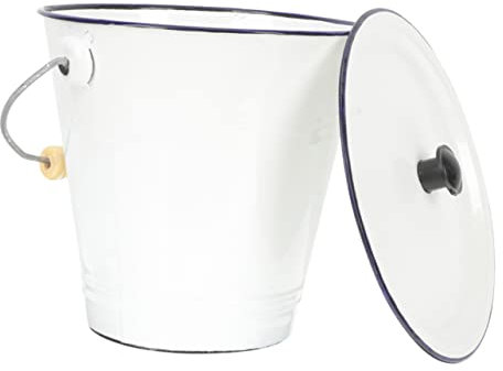 WATIIFUFU Emaille-eimer Mit Deckel Und Griff Für Aufbewahrung Von Milch Wasser Farbe Und Mehr Langlebig Und Verschleißfest