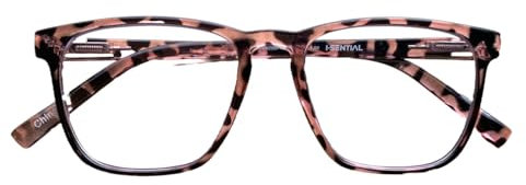 I-Sential Reading Glasses Large Lens with Case Spring Hinges Designer Style for Men Women Ladies Readers Crystal Pink Demi 2.25