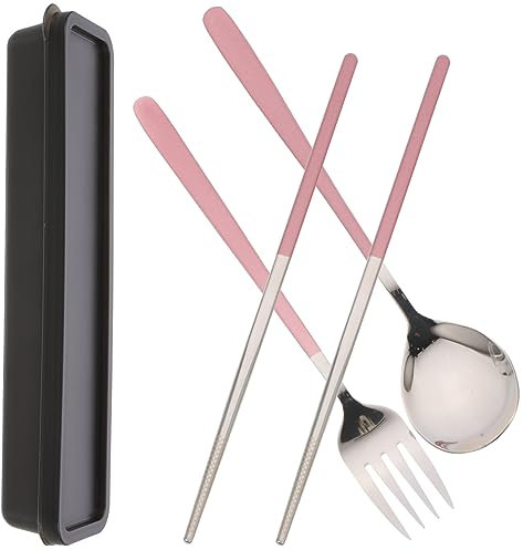 PAMINGONO Reisebesteck-set Mit Etui 5-teilig Löffel Gabeln Und Löffel Besteck Für Lunchbox