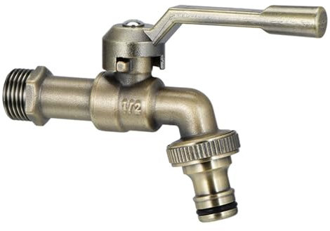 SXWYLZ Wasserhahn Garten 1/2 Zoll Vintage Garten Wasserhahn Wandmontage Wasserhahn 1/2 Zoll Garten Messing Kaltwasserhahn Wandmontage Wetterhahn für Garten