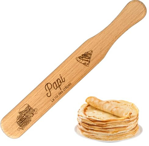 ERNESTINE - Spatule à crêpe en bois Papi - Idée cadeau Papi et Mamie - Accessoire pâtisserie crêpes et gâteaux - spatules cuisine crêpes - outil cuisine - accessoires crêpière - ustensiles crêpe