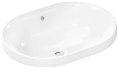 hansgrohe Xuniva U lavabo encastrado, con rebosadero, sin agujero para grifo, 550x400mm, blanco, 60157450