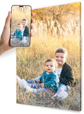 REGALOART Quadro Personalizzato con Foto su Tela Canvas - Misura 40x60 cm (20 Plus disponibles) - Stampa Personalizzata Montato su Telaio in Legno Ecologico - Prodotto in Spagna