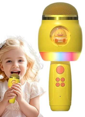 Miccici di karaoke, microfoni wireless per karaoke | Microfono wireless cartoon con luci a LED per bambini,Giocattoli divertenti, altoparlante per il compleanno della festa a casa, eventi all'aperto