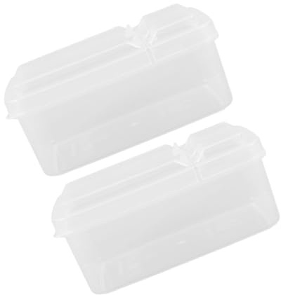 FUNNETOYU Recipiente Para Queso En Lonchas Con Cierre Hermético, 2 Piezas, Tamaño Compacto 15x9x6 Cm, Plástico Transparente Reutilizable, Adecuado Para Refrigerador y Almacenamiento De Mantequilla