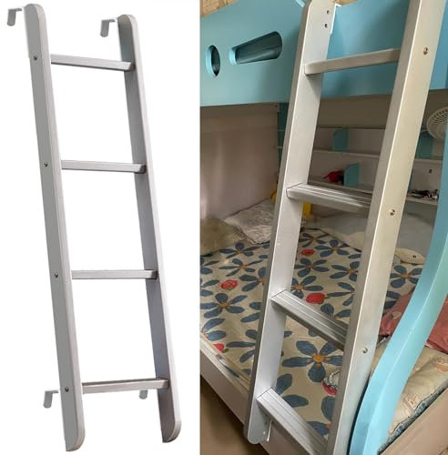 Loft Bunk Bed Ladder for Home ed Universal Twin Hook-on, 4/5 Step Wooden RV, Replacement Step for Home, Easy Assembly