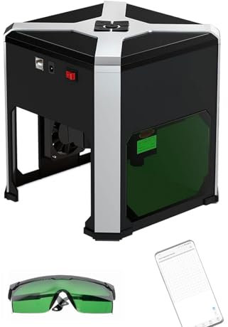 VFMVOYNZ Lasergravurmaschine für Holz, Kraftpapier, Leder, tragbare Lasergravur-Schneidemaschine mit hoher Präzision 0,05 mm – Steuerung per Computer-/Handy-App