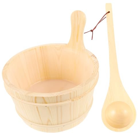 TOYANDONA Holzfass Sauna Eimer Mit Holzgriff Für Zuhause Spa Bad Saunakübel Aus Holz Für Sauna Und Spa Nutzung