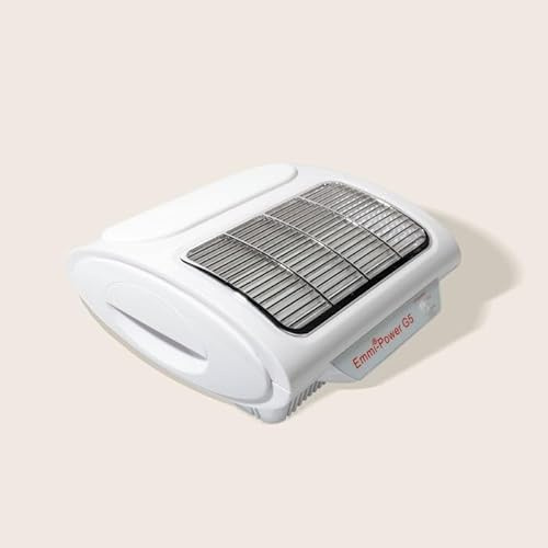 Emmi Nail Power G5 Staubabsaugung Nagelstudio elektrisch – leiser Staubabsauger mit Feinstaubfilter & 2 Saugstufen – mobil einsetzbar, ergonomisch mit Handauflage – Nagelstaubsauger für Nageltisch