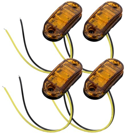 MOTHNUR 4 Pièces Lampe De Marqueur Latéral Led Pour Remorque 12V Feux De Position Orange Étanches Faciles À Installer Pour Camion