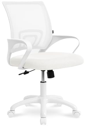 SAMIRA Sedia da ufficio ergonomica girevole – Happy (Bianco)
