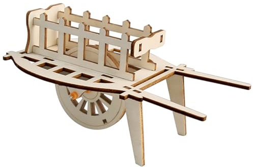 TRACYE Carriola Puzzle 3D in Legno,Fai da Te Giocattolo Scientifico,Strumento di Apprendimento Interattivo,Kit di Artigianato Educativo