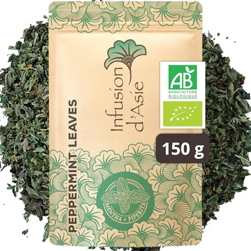 Khla - Menthe Poivrée Bio 150 g - Tisane & Infusion Bien-Être - Digestion & Fraîcheur Naturelle - Chaude ou Glacée - Sachet Vrac - Feuilles Hâchées - Origine Égypte