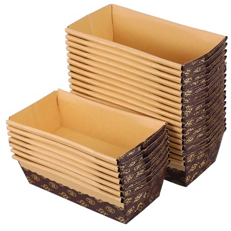 MOLUCKFU 25 Moldes de Papel para Pan en Forma de Barco, Desechables y Antiadherentes, Fáciles de Desmoldar, Ideales para Hornear en Casa y Banquetes