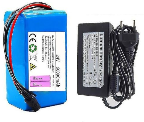 Batería para Bicicleta eléctrica 24V 60Ah para Bicicleta eléctrica Plegable Batería para Bicicleta eléctrica Iones Litio 7S3P con Cargador, para Bicicleta eléctrica Ebike 24V 60Ah