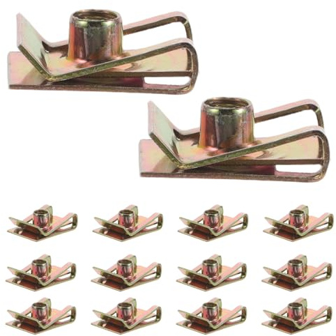 DECORNIJIA 100 Pezzi Clip per Targa a U M6 in Metallo per Paraurti Auto Anteriori e Posteriori Morsetti di Fissaggio Resistenti alle Intemperie Elementi di Montaggio Versatili per Veicoli