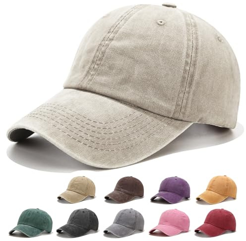 Fuantuda Cappello da Baseball, Berretto da Baseball Unisex, Regolabile Berretto da Baseballs in 100% Cotone, Cappello Visiera Donna, per Sport All'aperto, Adatta a Uomini e Donne