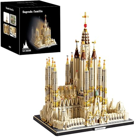 Mocbuiie Sagrada Família Klemmbausteine Architektur | 10.328 Teile Große Kathedrale Gebäude Bausatz, Spanisches Wahrzeichen Bauwerk Modell für Erwachsene und Sammler