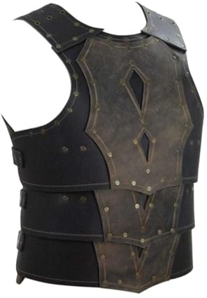 Nishiyuenyi Mittelalterliche Brustpanzerung Ritter Körperpanzer Kostüm PU Authentische Verarbeitung Und Schließen für Erwachsene Bühnenauftritte Cosplay Hal
