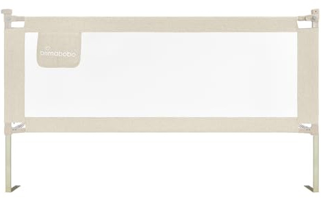Primabobo Bettgitter 200 cm Beige – Rausfallschutz Kinderbett, Sicheres Bettgitter Kinder, Einfache Montage, Stabiler Bettschutz für Kinder