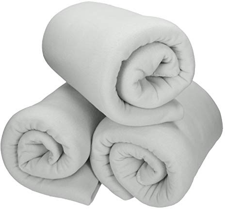 Betz Fleecedecke 3 Stück 130x170 cm 180g/m² – Weiche Wohndecke & Kuscheldecke – Flauschige Sofadecke als Tagesdecke – Leicht, wärmend & pflegeleicht – Farbe Silbergrau