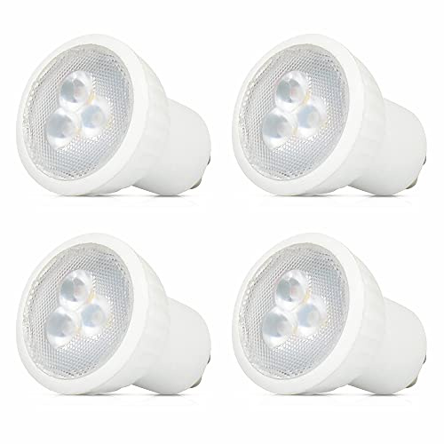 BELINGGO Mini GU10 LED Glühbirnen, 3W MR16 LED, 30W Halogenglühlampen gleichwertig, 3000K Warmweiß, AC220 Volt, Einbauleuchten, Schienenbeleuchtung, Scheinwerfer, 4er Pack