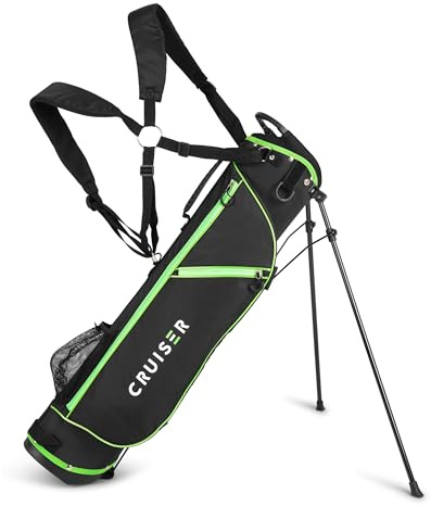 Cruiser Golf CR-Lite 7 Golf Stand Bag | Lightweight, Slim Standbag with Padded Double Shoulder Straps | 4-Way Divider | 4 Pockets, Grab Handle, Rain Hood - Fits up to 10 Clubs