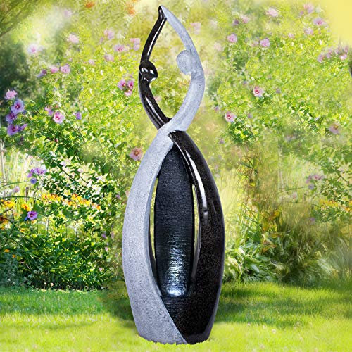 Gartenbrunnen Brunnen Zierbrunnen Zimmerbrunnen Springbrunnen Brunnen 230V Wasserfall Wasserspiel für Garten, Gartenteich, Terrasse, Balkon Sehr Dekorativ (LIEBES-Tanz)