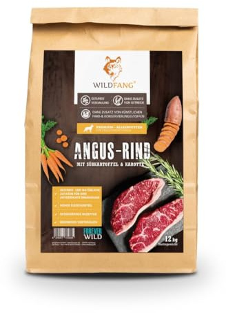 Wildfang® Trockenfutter für Hunde 2kg – Premium Hundetrockenfutter mit Angus-Rindfleisch, Getreidefrei & glutenfrei natürliche Zutaten, ohne Zuckerzusatz, für ausgewachsene Hunde & Senioren – 1er Pack