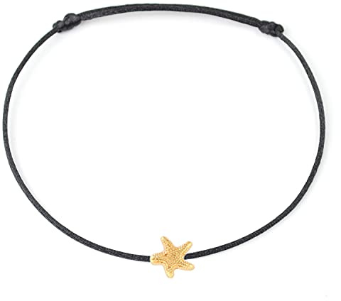 Selfmade Jewelry Fußkettchen Damen Seestern Größenverstellbare Fußkette Handmade in Germany Inkl. Geschenk-Verpackung