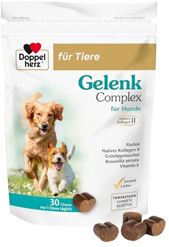 Doppelherz für Tiere Gelenk Complex für Hunde | Mit essentiellen Omega-3 Fettsäuren + Vitamin E – 30 Chews