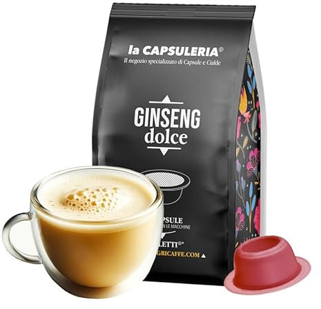 GINSENG DOLCE (80 Capsule) compatibili con Bialetti (anche con modello Gioia e macchine con chip), 8 Pack Salva Aroma da 10 Capsule, cremoso, dolce, senza glutine (La Capsuleria)