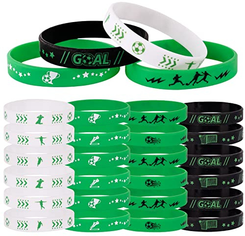COLOFALLA 24PCS Bracelets Silicone Football Accessoires Faveurs de Fête Football Carnaval Fournitures de Fête Party Cadeau