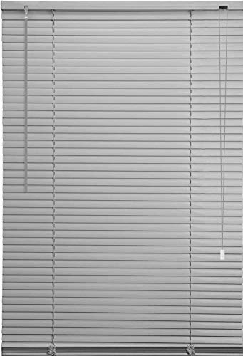 Ruby Deals PVC Venetian Blind Blinds Window (Grey 150W x 150H cm) | 25mm Thin Slats Kitchen Window Blinds Treatments Easy Fit Curtains Trimmable Fittings Home Office