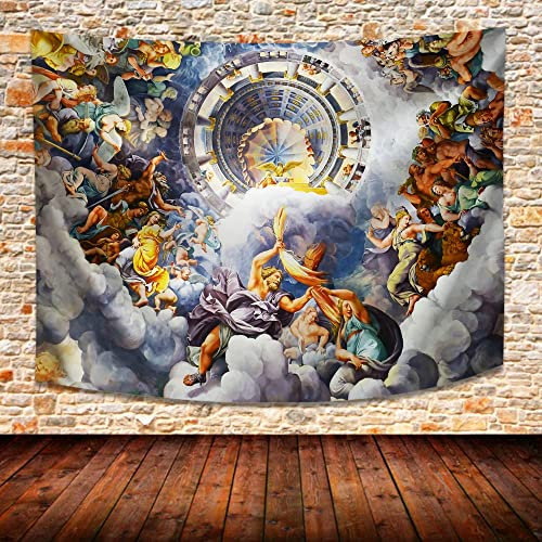 SHRAPHY GTXPUH586 Wandteppich mit griechischer Mythologie, Wandbehang, Decke, feines Versailles, griechische Mythologie, Wandteppich, groß, 254 x 228 cm, griechische Kunst, Wandbehang