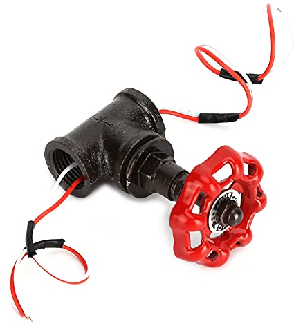 Interruttore della Luce Stile Steampunk, Valvola di Arresto G1/2, Ferro, Rosso e Bronzo, 45x80 mm