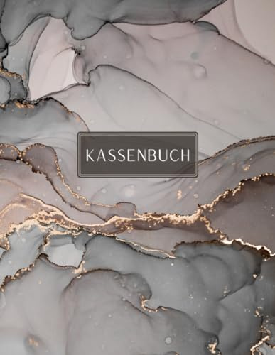 Kassenbuch schwarz marmoriert | DIN A4 | 120 Seiten, 60 Blatt | einfaches Einnahmen-Ausgaben Buch: ideal für Kleinunternehmer, Kleingewerbe, Selbstständige, Haushalt, Vereine