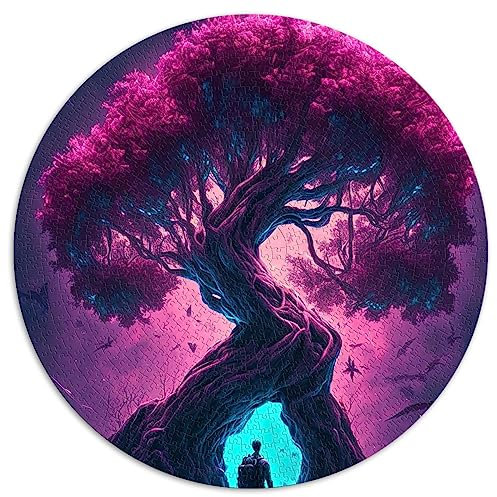 Puzzle da 1000 pezzi dell'albero della vita circolare puzzle puzzle premium riciclato bordo 67,5 x 67,5 cm