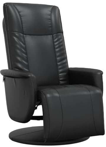 vidaXL Reclinerfåtölj med fotstöd svart konstläder, liggfåtölj, fåtölj, justerbar fåtölj, liggfåtöljer, fåtöljer, justerbara fåtöljer