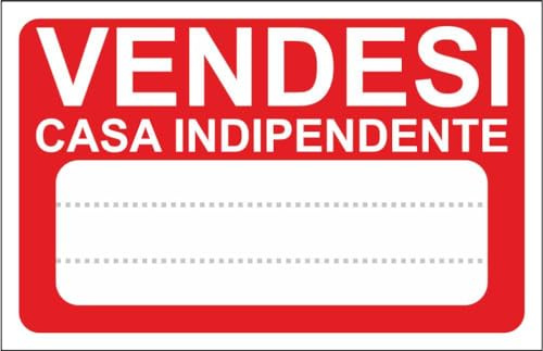 M-ITALY CARTELLO SEGNALETICO - VENDESI CASA INDIPENDENTE - Adesivo Extra Resistente, Pannello in Forex, Pannello In Alluminio (30x42, Plastica)