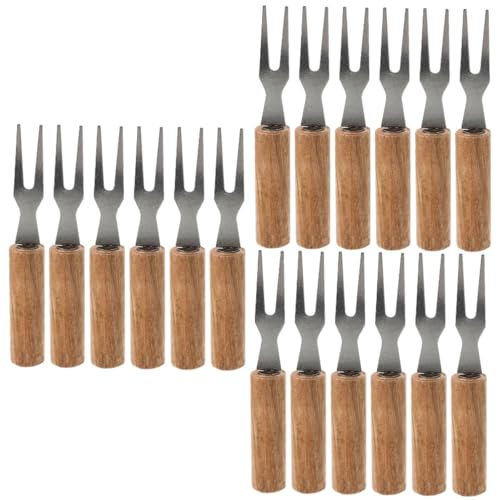 BESPORTBLE 18 Stk Grillgabel Aus Edelstahl Metall Grillspieße Wiederverwendbare Kleine Maisspieße Grillen Fruchtgabeln Wählt Fleischgrillhalter Fleischgabel Maisgabeln Käse Holz