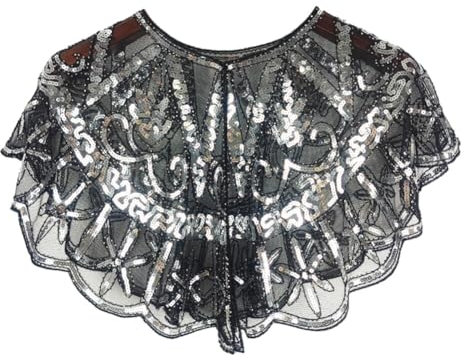 1920s 20er Jahre Retro Schal Wraps Pailletten Stola Spitze Braut Schal Stola Damen Retro Schal Umschlagtücher für Abendkleid Vintage Hochzeit Damen 20er Jahre Stil Gatsby Kostüm Accessoires