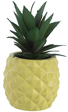 QUINTRA Blumentpfe Pflanze Weie Ananas Schreibtisch Grn Dekoration Harz Blumentopf Pflanzenkragen Blumentpfe (Green, One Size)