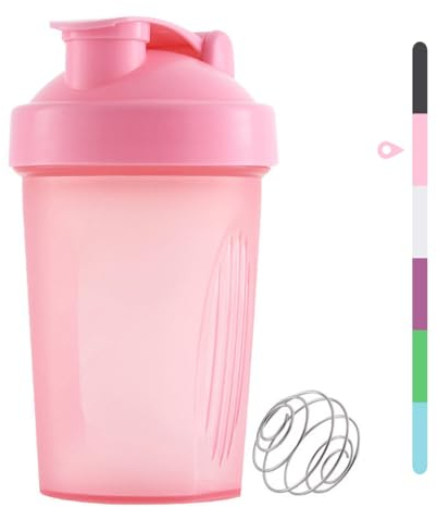 huiyoujiu Protein Shaker Bottle, Supplements Shakers with Mixing Ball, Portable Workout Water Cup with Leakproof Flip-on Lid, 400ml Fitness Milkshake Bottle for Gym, Sports, Fitness