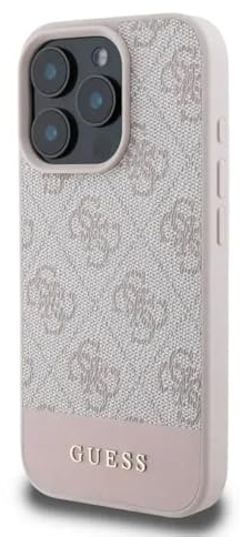 CG MOBILE Guess GUHCP16XG4GLPI Hülle für iPhone 16 Pro Max 6.9 Rosa hardcase 4G Bottom Stripe