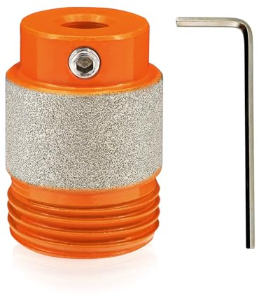 BGTEC Herramienta abrasiva de vidrio de cerámica teñida con broca de diamante, 25MM Fresa de diamante Herramientas de cabeza para amoladora de vidrio de diamante interior