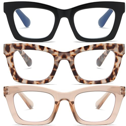 ZXYOO Occhiali da lettura da donna alla moda con blocco della luce blu e cerniere a molla A+2.50